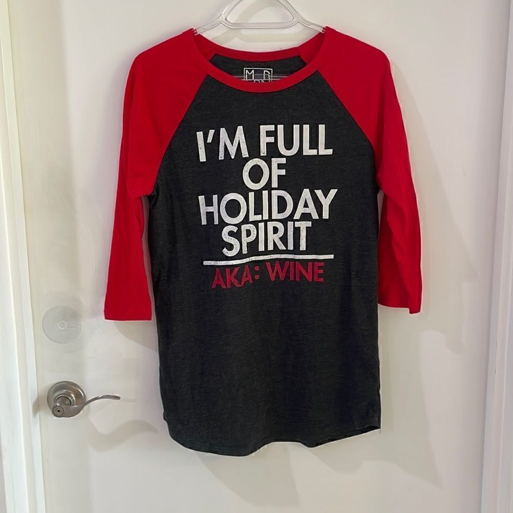 CHRISTMAS party shirt tacky sweater party I'm full of holiday spirit  L NWOT